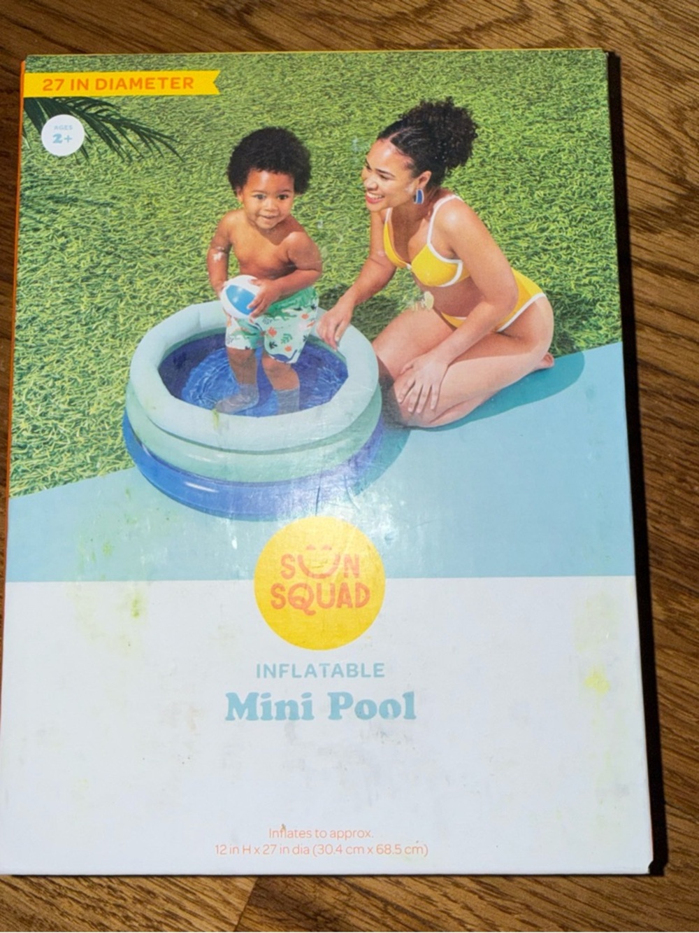 Sun Squad Inflatable Mini Pool - Blue/Light Blue